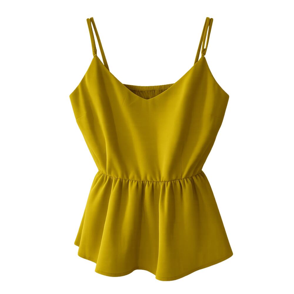 Monteau Los Angeles Yellow Mustard Tube Top Spagetti Strap Sz Medium Tank Top